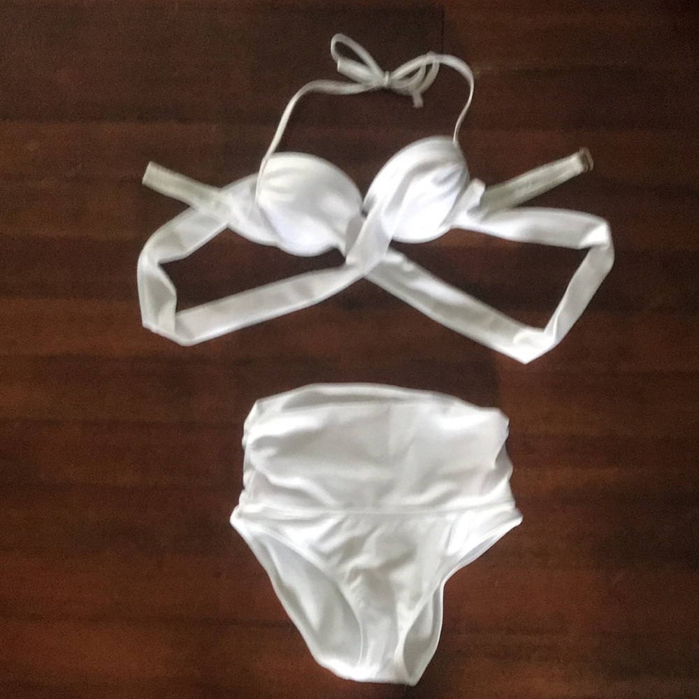 White Cross Strap Bikini